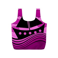 Boat - Magenta Full Print Recycle Bags (s)  by Valentinaart