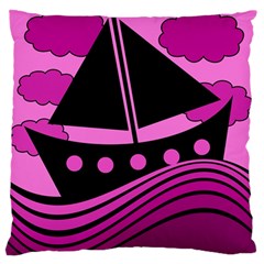 Boat - Magenta Standard Flano Cushion Case (one Side) by Valentinaart