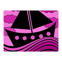 Boat - Magenta Double Sided Flano Blanket (mini)  by Valentinaart