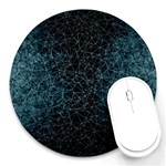 Polygonal And Triangles In Blue Colors  Round Mousepads Front