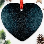 Polygonal And Triangles In Blue Colors  Ornament (Heart)  Front