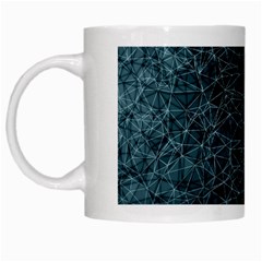 Polygonal And Triangles In Blue Colors  White Mugs by vanessagf