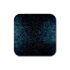 Polygonal And Triangles In Blue Colors  Rubber Square Coaster (4 Pack)  by vanessagf