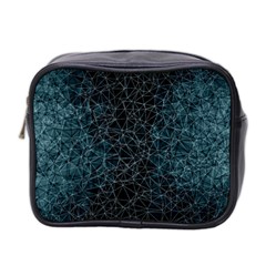 Polygonal And Triangles In Blue Colors  Mini Toiletries Bag 2-side by vanessagf