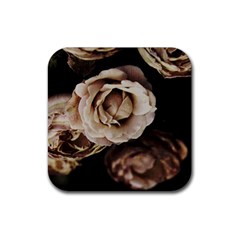 Roses Flowers Rubber Coaster (square)  by vanessagf