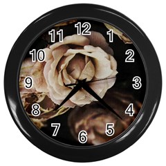 Roses Flowers Wall Clocks (black) by vanessagf