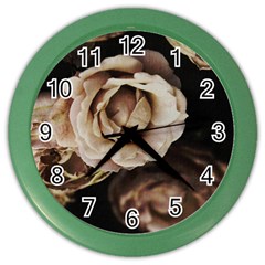 Roses Flowers Color Wall Clocks by vanessagf