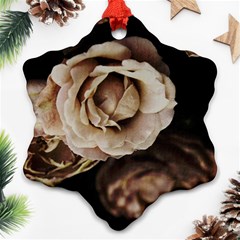 Roses Flowers Snowflake Ornament (2-side) by vanessagf