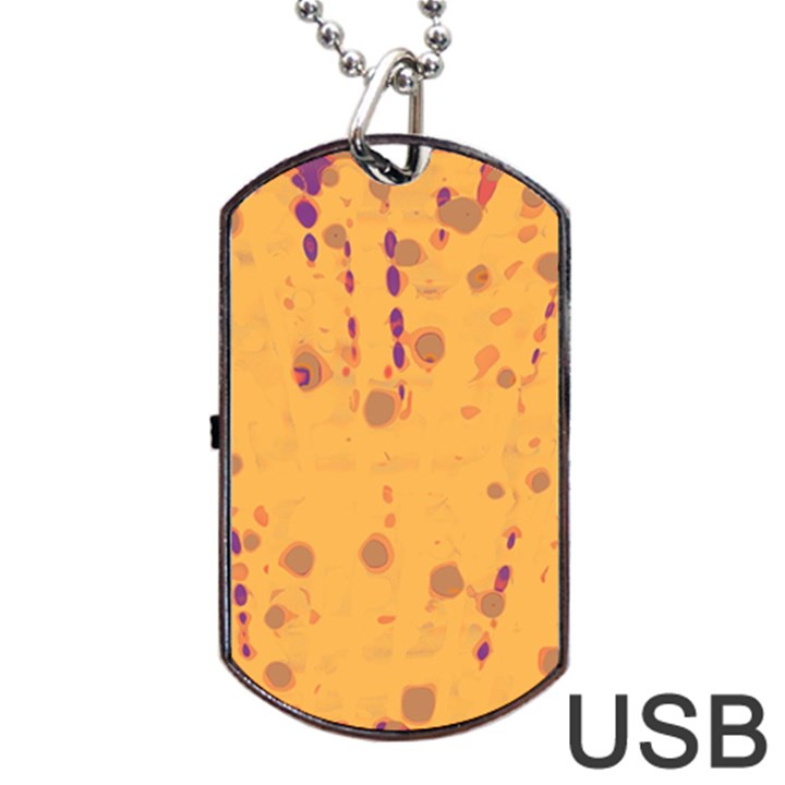 Orange decor Dog Tag USB Flash (Two Sides) 