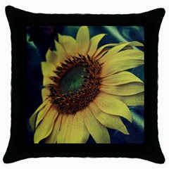 Sunflower Photography  Throw Pillow Case (black) by vanessagf