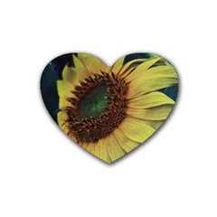 Sunflower Photography  Rubber Coaster (heart)  by vanessagf