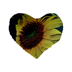 Sunflower Photography  Standard 16  Premium Flano Heart Shape Cushions