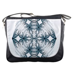 Mandala Blue And White Messenger Bags