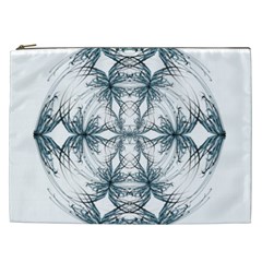 Mandala Blue And White Cosmetic Bag (xxl)  by vanessagf