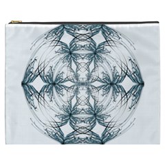 Mandala Blue And White Cosmetic Bag (xxxl)  by vanessagf