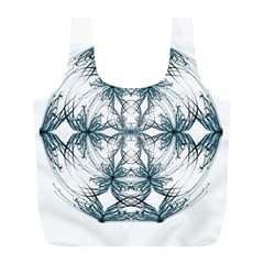 Mandala Blue And White Full Print Recycle Bags (l)  by vanessagf