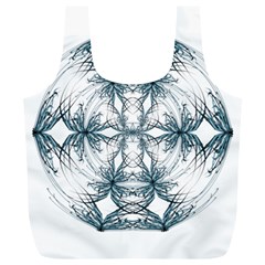 Mandala Blue And White Full Print Recycle Bags (l)  by vanessagf