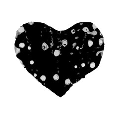 Black Dream  Standard 16  Premium Flano Heart Shape Cushions by Valentinaart