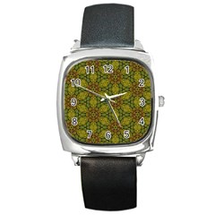 Camo Abstract Shell Pattern Square Metal Watch by TanyaDraws