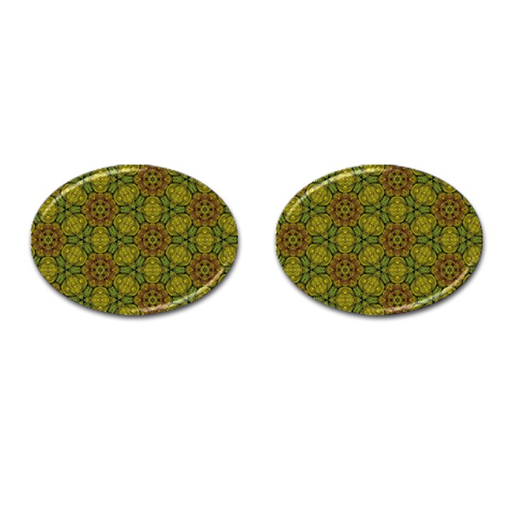 Camo Abstract Shell Pattern Cufflinks (Oval)