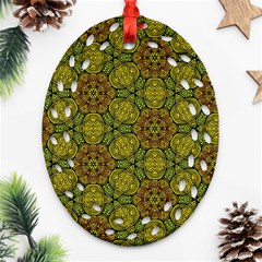 Camo Abstract Shell Pattern Oval Filigree Ornament (2-side)  by TanyaDraws