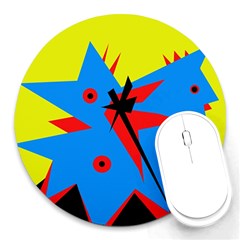 Clock Round Mousepads by Valentinaart