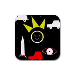 Stay Cool Rubber Coaster (square)  by Valentinaart