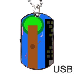 Growing  Dog Tag Usb Flash (one Side) by Valentinaart