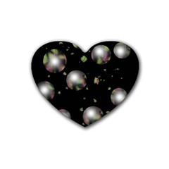 Silver Balls Rubber Coaster (heart) 