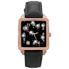 Silver Balls Rose Gold Leather Watch  by Valentinaart