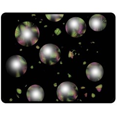 Silver Balls Double Sided Fleece Blanket (medium)  by Valentinaart