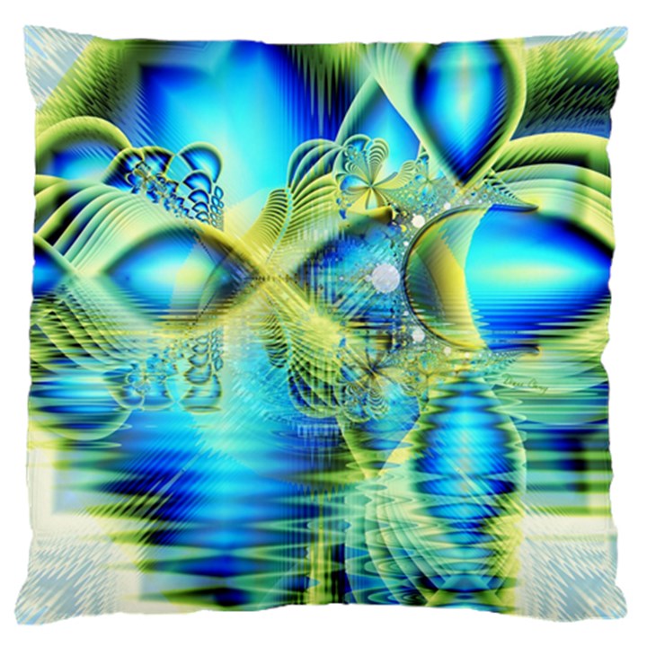 Crystal Lime Turquoise Heart Of Love, Abstract Standard Flano Cushion Case (Two Sides)