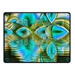 Crystal Gold Peacock, Abstract Mystical Lake Fleece Blanket (Small) 50 x40  Blanket Front