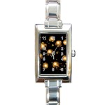 Golden balls Rectangle Italian Charm Watch Front