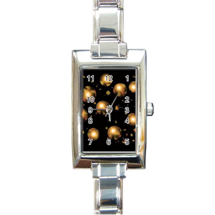 Golden balls Rectangle Italian Charm Watch