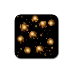 Golden balls Rubber Square Coaster (4 pack) 