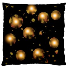 Golden balls Large Flano Cushion Case (One Side)