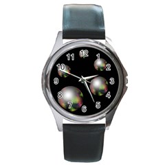 Silver Pearls Round Metal Watch by Valentinaart