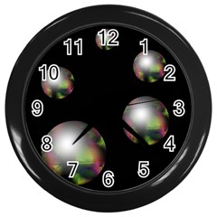 Silver Pearls Wall Clocks (black) by Valentinaart