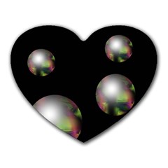 Silver Pearls Heart Mousepads by Valentinaart