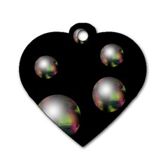 Silver Pearls Dog Tag Heart (one Side) by Valentinaart