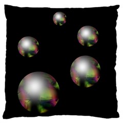 Silver Pearls Standard Flano Cushion Case (one Side) by Valentinaart