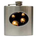 Golden pearls Hip Flask (6 oz) Front