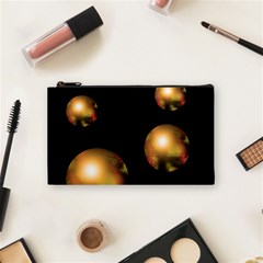 Golden Pearls Cosmetic Bag (small)  by Valentinaart