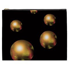 Golden Pearls Cosmetic Bag (xxxl)  by Valentinaart