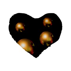 Golden Pearls Standard 16  Premium Flano Heart Shape Cushions