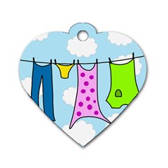 Laundry Dog Tag Heart (one Side) by Valentinaart