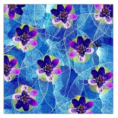 Purple Flowers Large Satin Scarf (square) by DanaeStudio