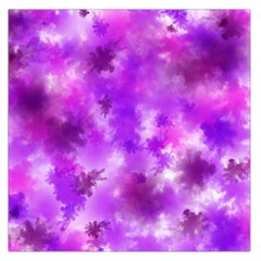 Purple Splatter Pattern Large Satin Scarf (square) by traceyleeartdesigns