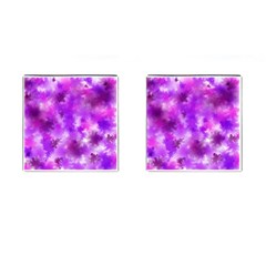 Purple Splatter Pattern Cufflinks (square) by traceyleeartdesigns